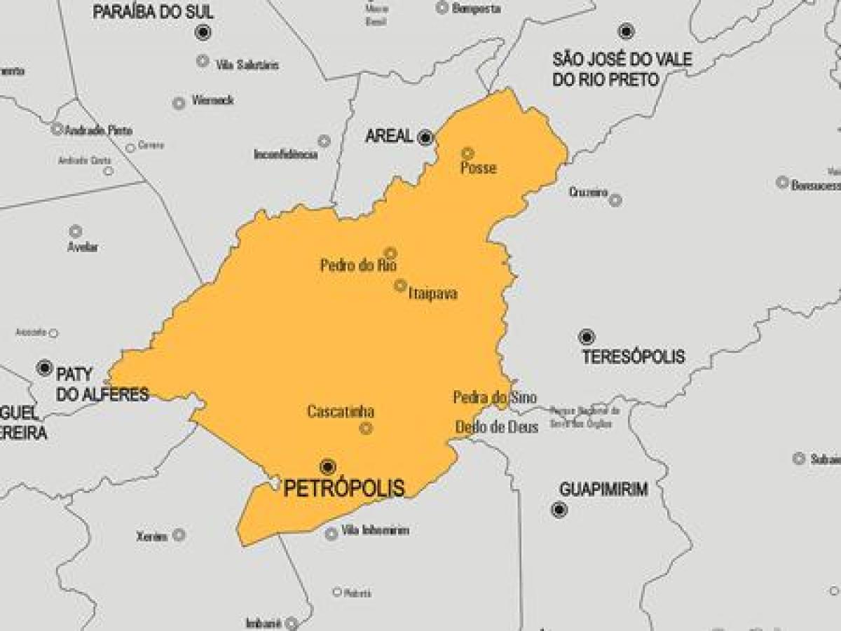 מפה של Petrópolis עיריית