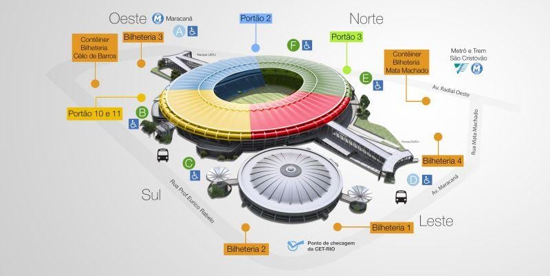 מפת באצטדיון Maracana