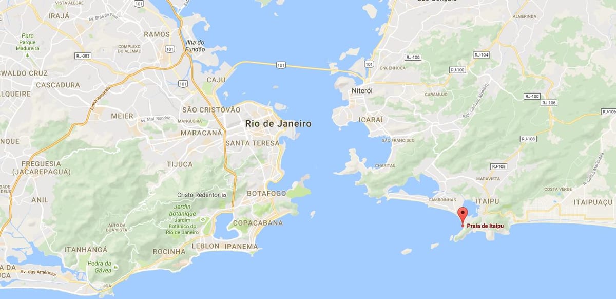 מפה של חוף Itaipú