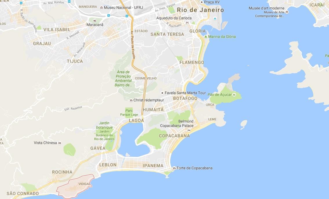 מפה של השכונה Vidigal