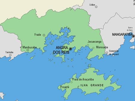 מפה של Angra dos לריאל עיריית