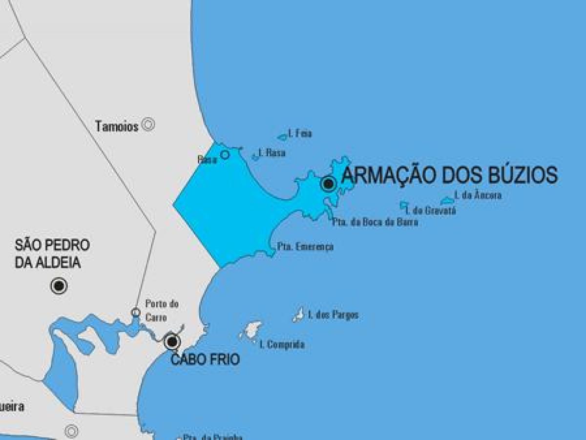 מפה של Armação dos Búzios עיריית
