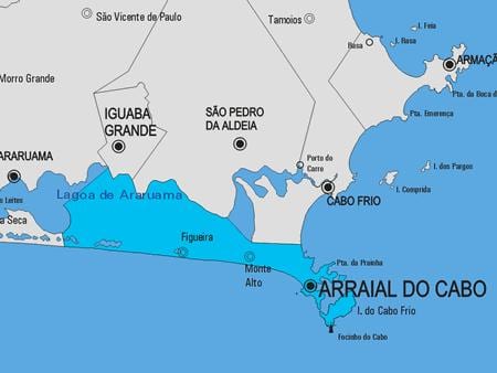 מפה של Arraial לעשות קאבו עיריית