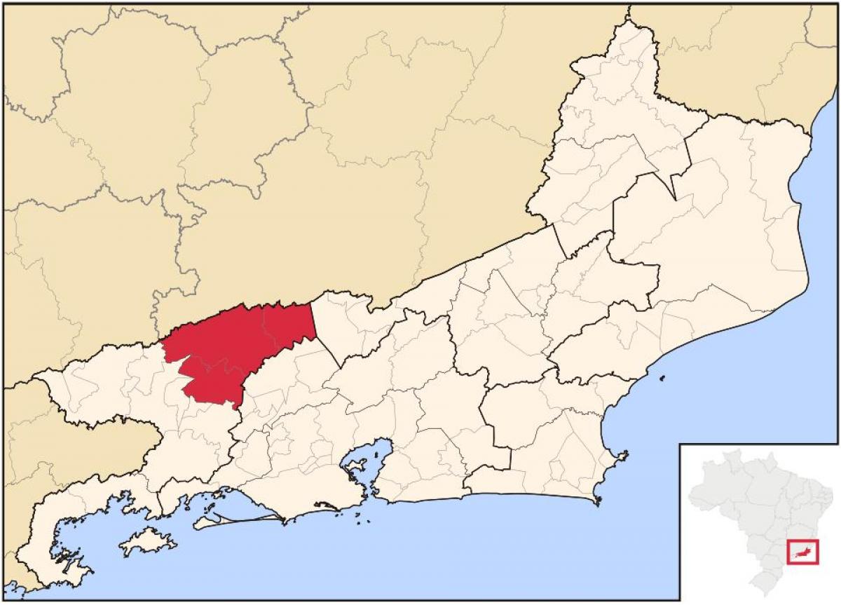 המפה של Barra לעשות Piraí
