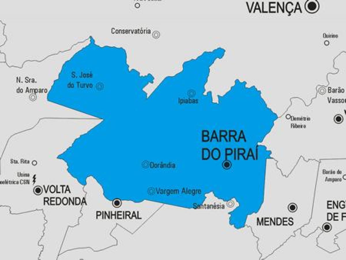 המפה של Barra לעשות Piraí עיריית