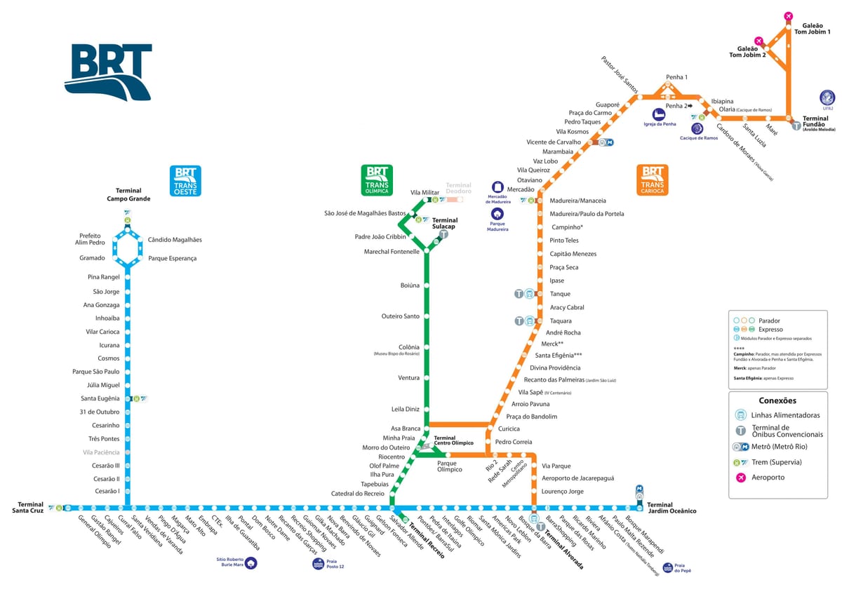 מפה של BRT ריו דה ז ' ניירו
