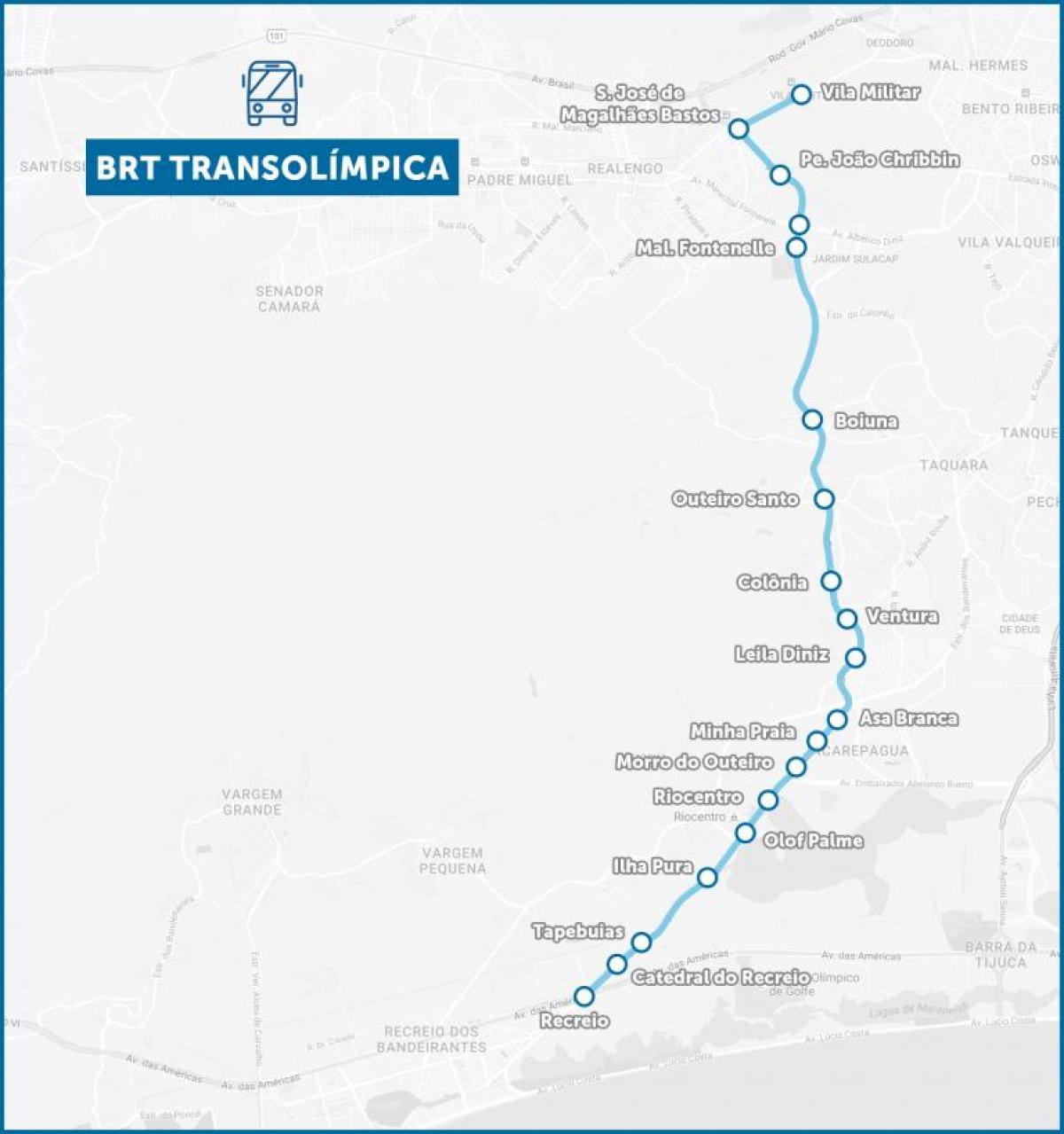 מפה של BRT TransOlimpica