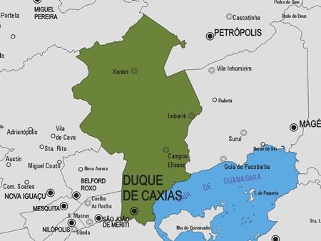 מפה של Duque de Caxias עיריית
