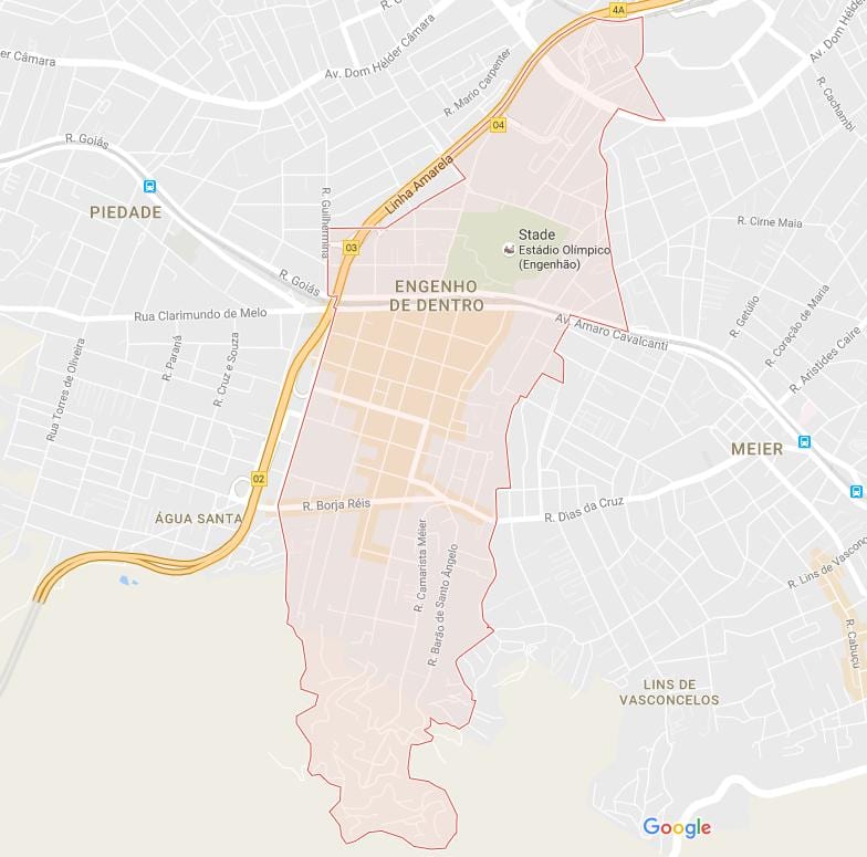 מפה של Engenho דה בתוך הקופסה