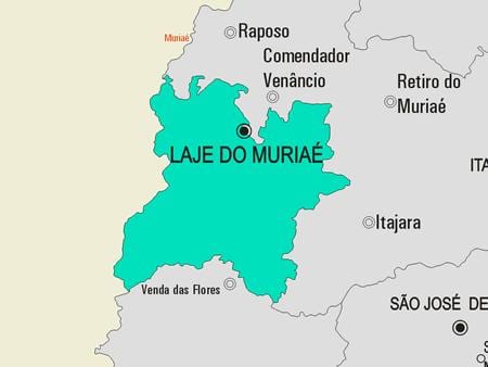 מפה של Laje לעשות Muriaé עיריית