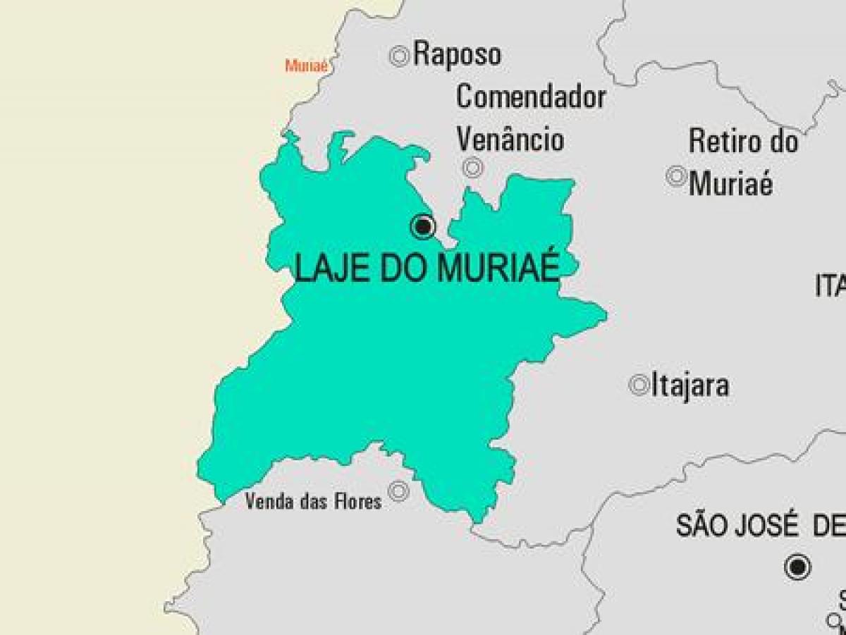 מפה של Laje לעשות Muriaé עיריית