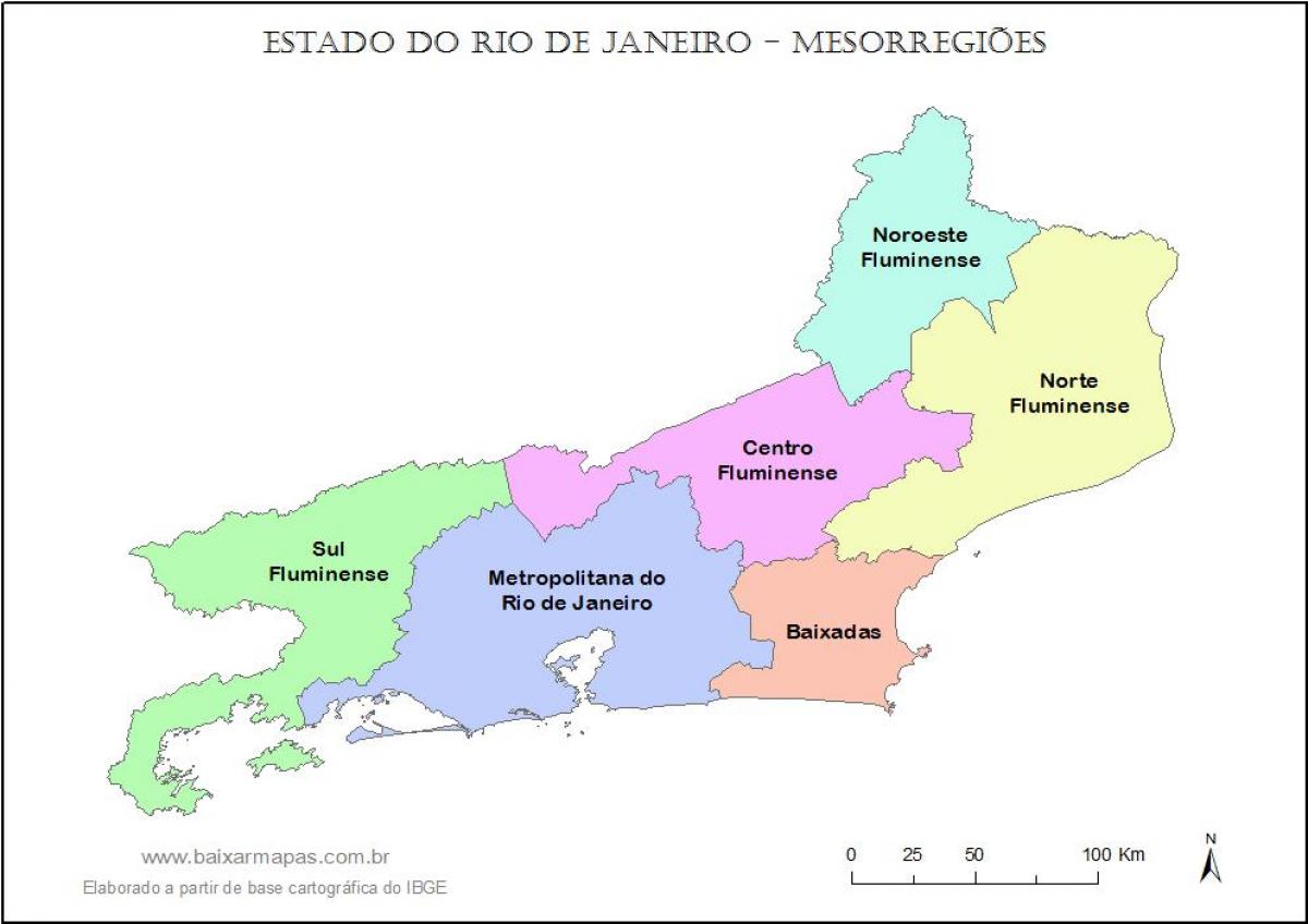 מפה של mesoregions ריו דה ז ' ניירו