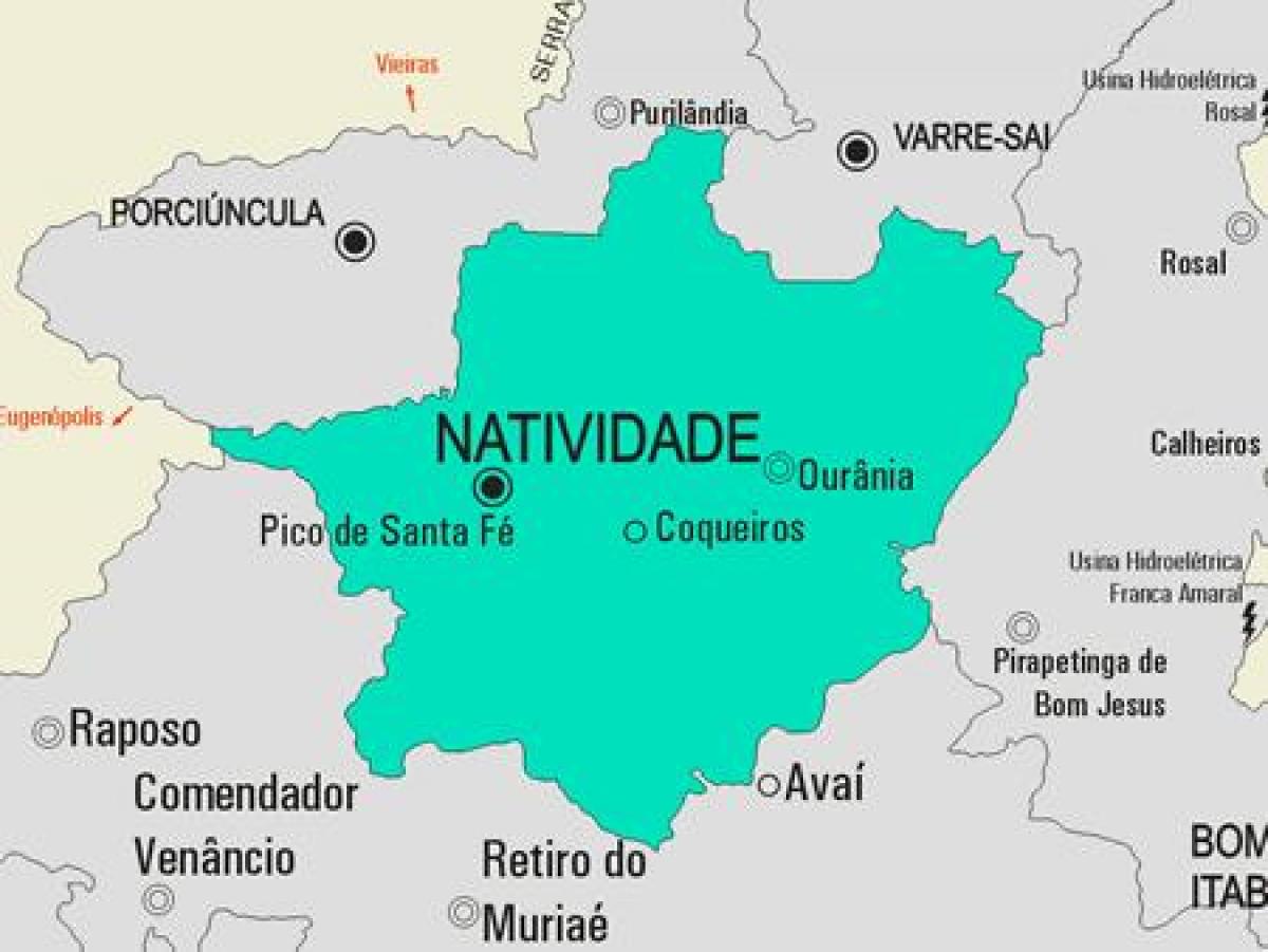 מפה של Natividade עיריית