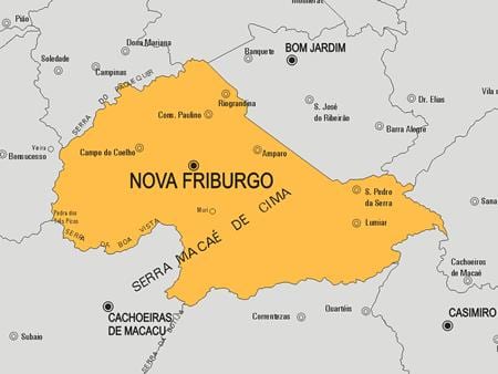 מפה של Nova Friburgo עיריית
