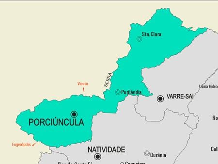 מפה של Porciúncula עיריית