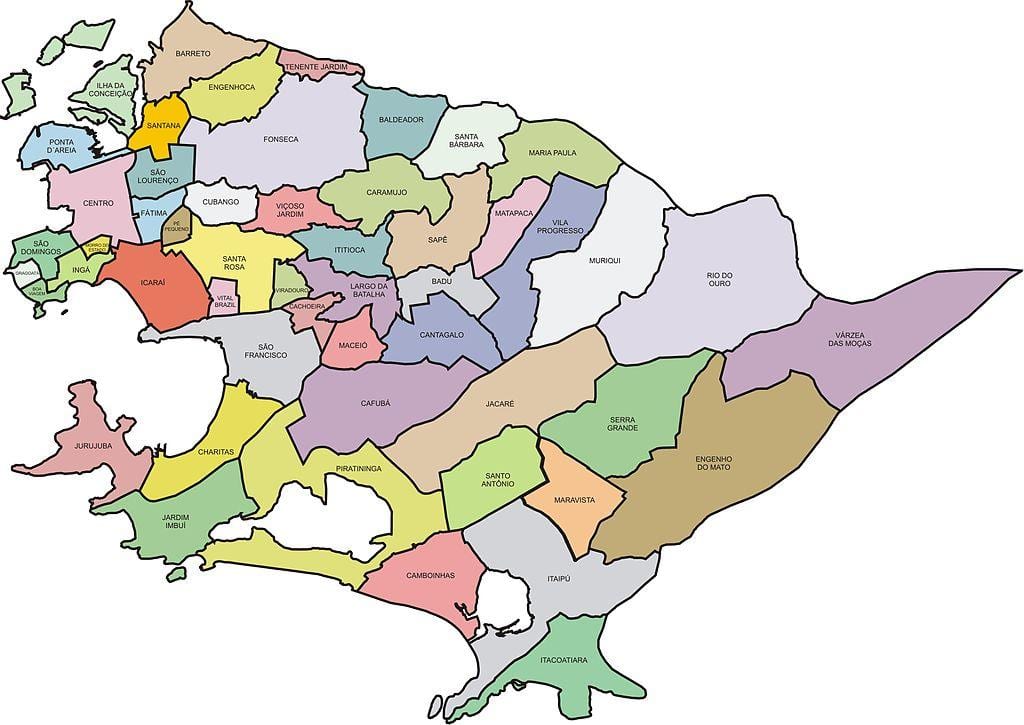 מפה של Quartiers Niterói
