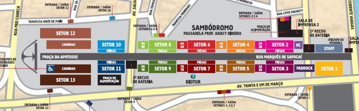 מפה של Sambódromo