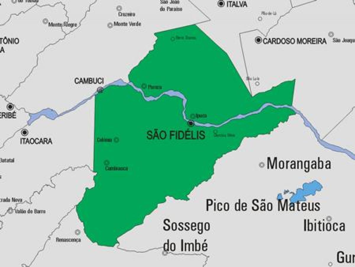 מפה של סאו פרנסיסקו דה Itabapoana עיריית