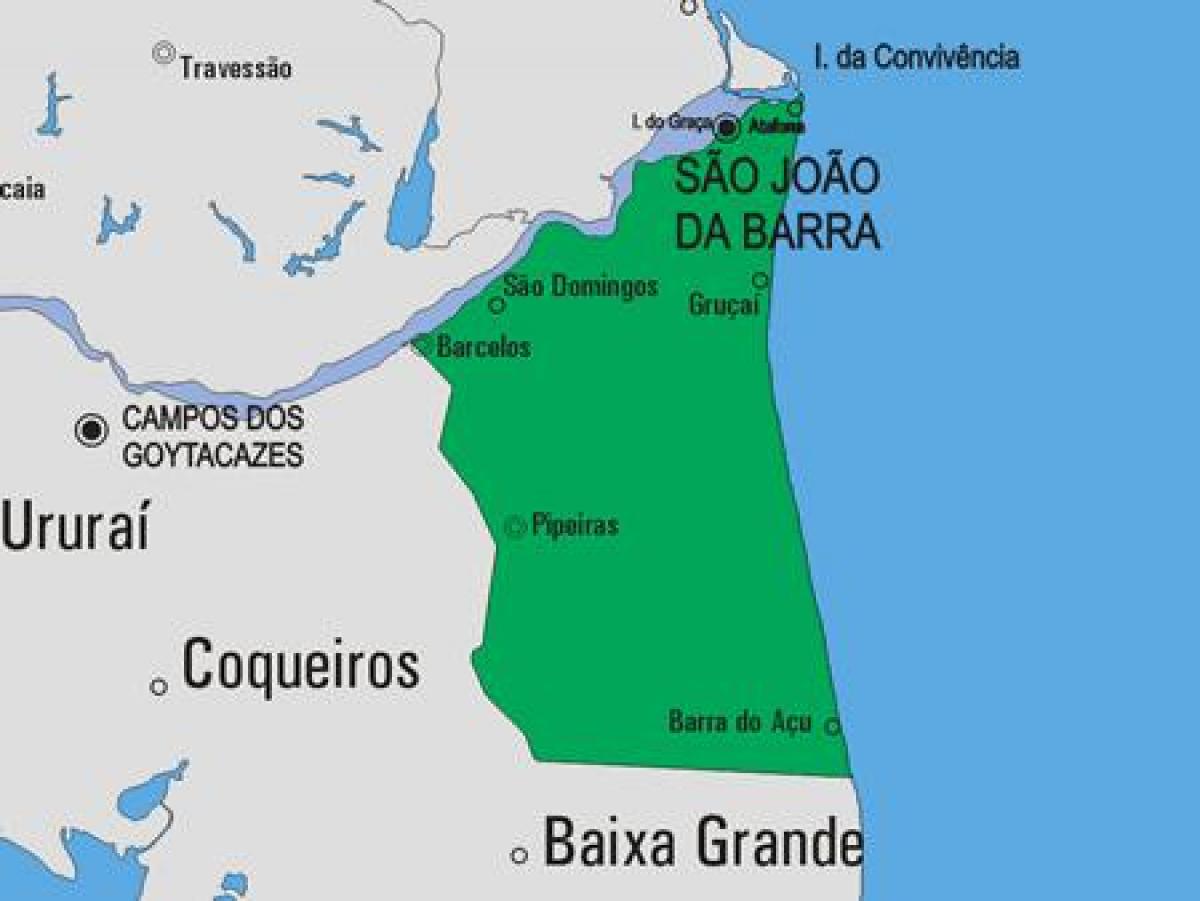 מפה של São João da Barra עיריית