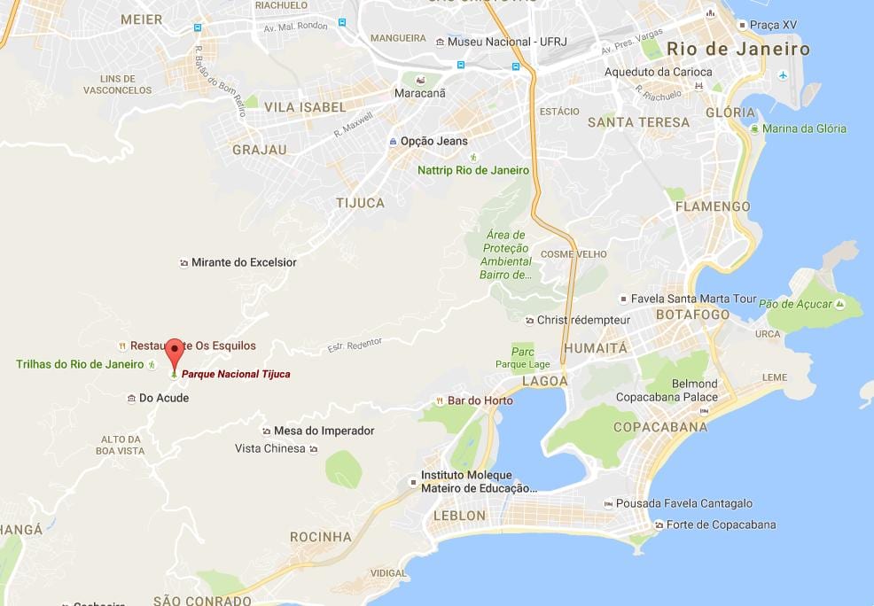 מפה של Tijuca national park