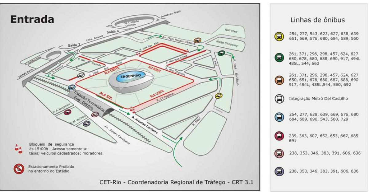 מפת אצטדיון Engenhão המובילים.