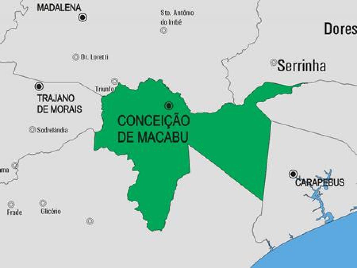 מפה של דה קונסיסאו Macabu עיריית