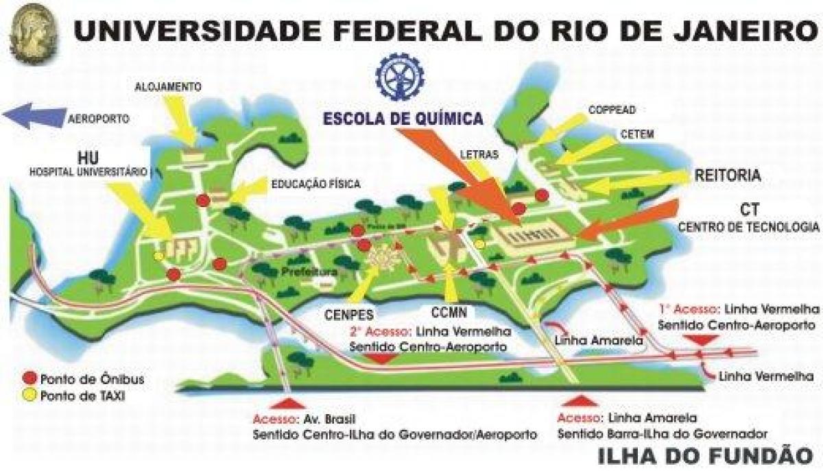 המפה של האוניברסיטה הפדרלית של ריו דה ז ' ניירו