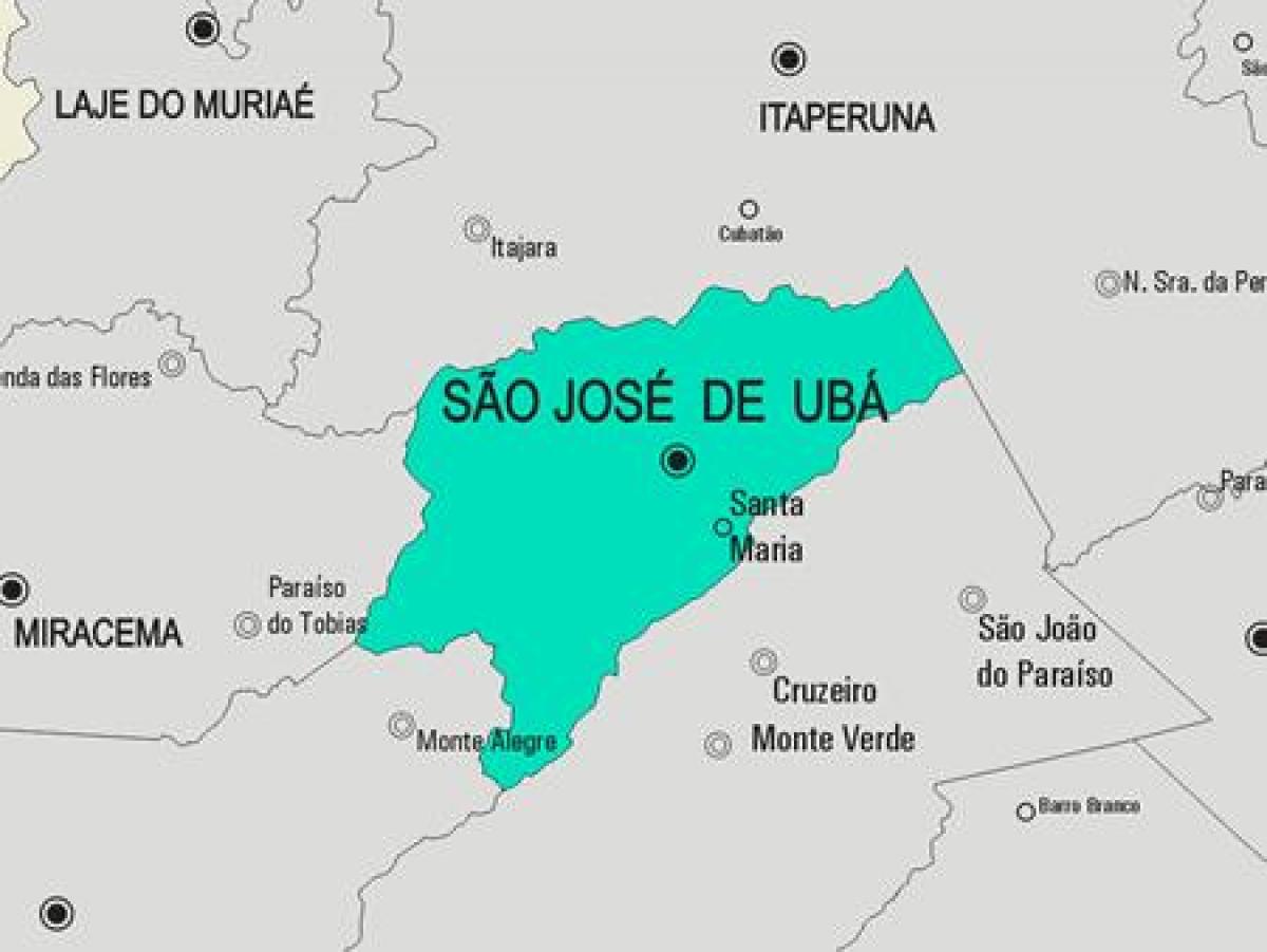 מפה של סאו חוסה דה Ubá עיריית
