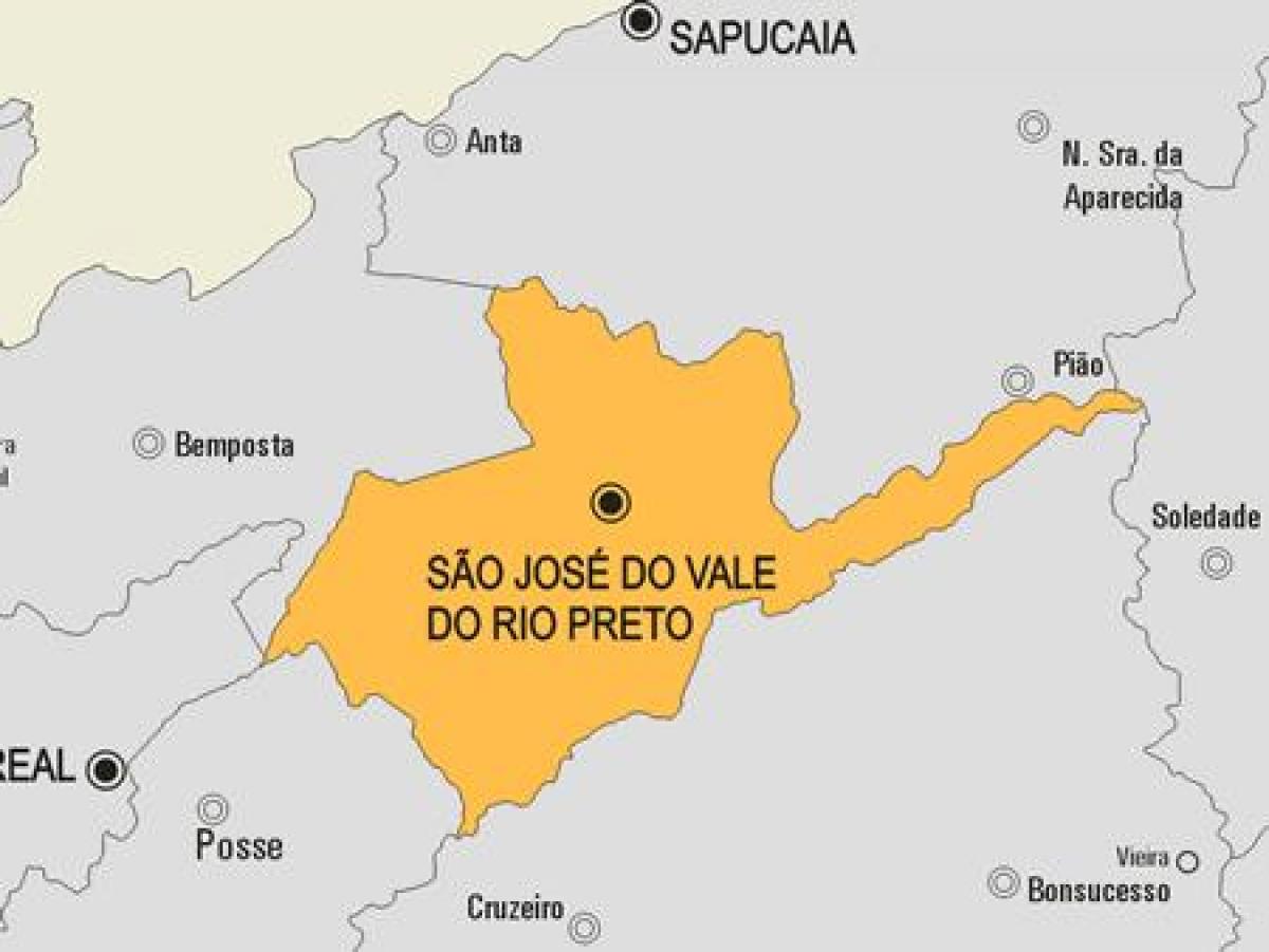 מפה של סאו חוזה לעשות וייל לעשות Rio Preto עיריית