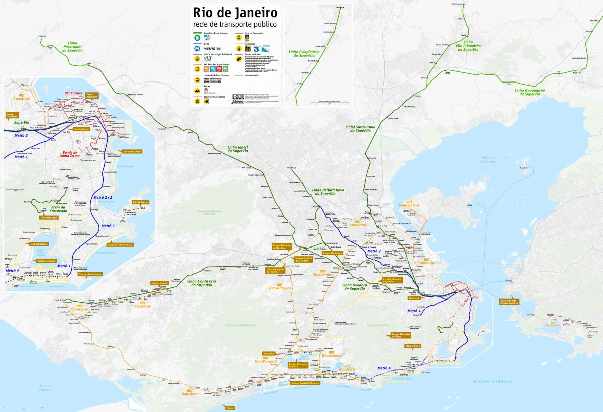 מפה של ריו דה ז ' ניירו תחבורה
