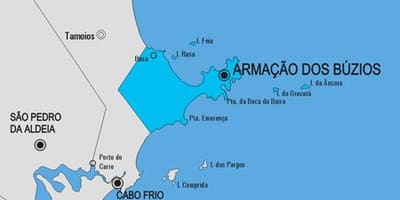 מפה של Armação dos Búzios עיריית