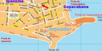 מפה של Arpoador החוף