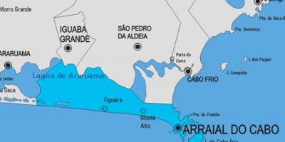 מפה של Arraial לעשות קאבו עיריית