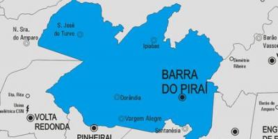 המפה של Barra לעשות Piraí עיריית