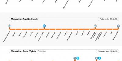 מפה של BRT TransCarioca - תחנות