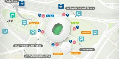מפה של Maracanã stadium accès