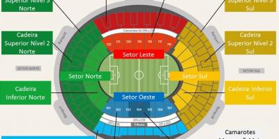 מפה של Maracanã stadium secteurs