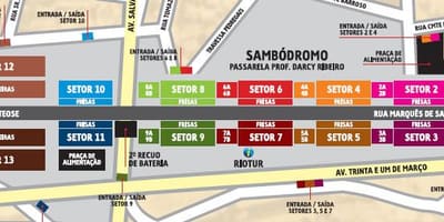 מפה של Sambódromo