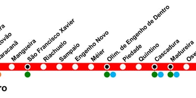 מפה של SuperVia - קו Deodoro