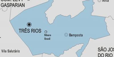 מפה של Três ריוס עיריית