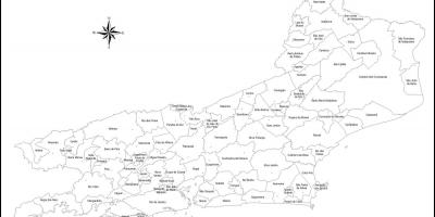מפה של ריו דה ז ' ניירו שחור ולבן